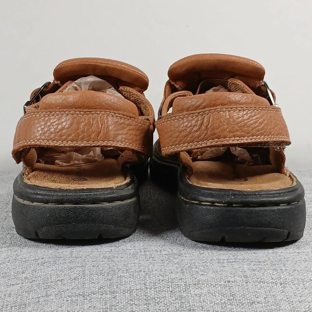 Earth Shoe Floater 5 Men 9.5 Tan Leather Fisherman Sandal 5201497 Coastal Rugged